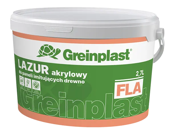 Acrylic azurite dedicated to facade panels imitating wood with GREINPLAST FLA